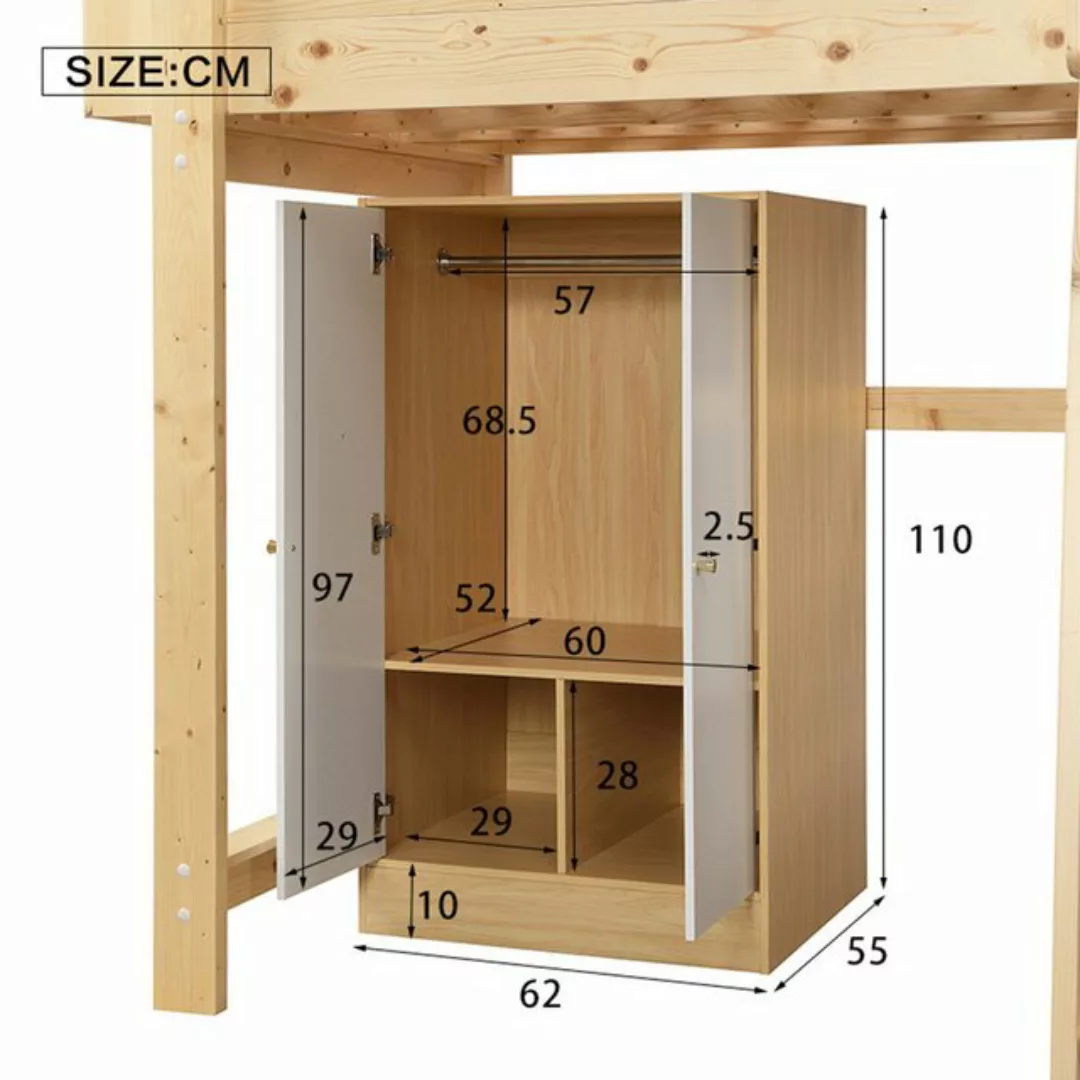 Mia&Coco Kleiderschrank Kleiner Kleiderschrank mit Stange,2-türiger Kleider günstig online kaufen