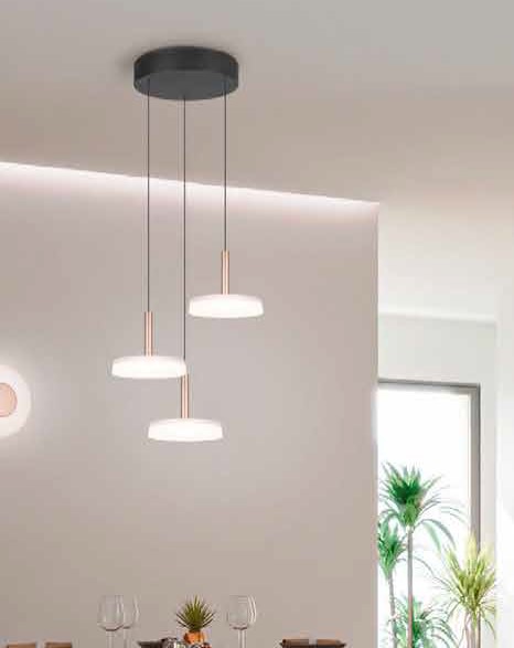 LED Pendelleuchte 3x7,5W  Matt / Coffee / Glas Opal Weiß 1 Stück Metall / G günstig online kaufen
