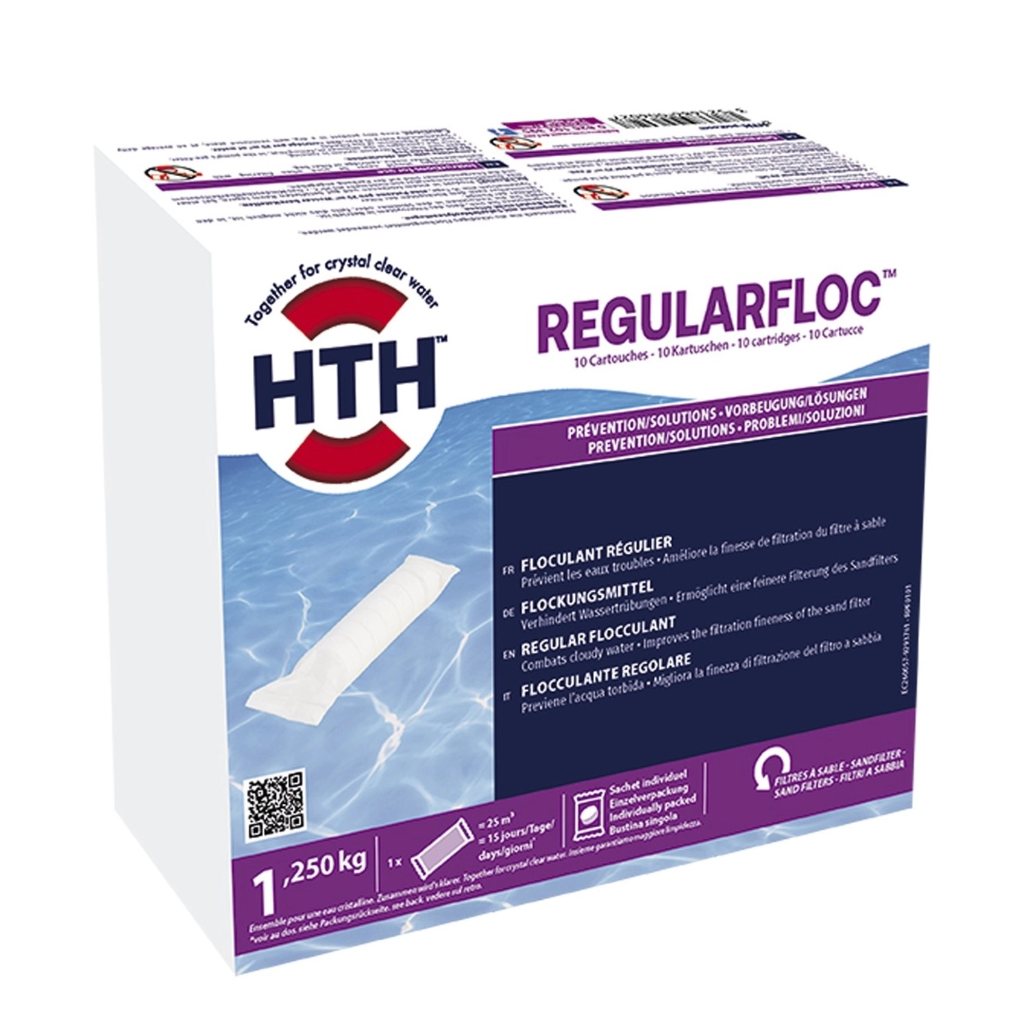 HTH RegularFloc 1,25 kg Flockung 125g Kartuschen Entfernung Schmutzpartikel günstig online kaufen