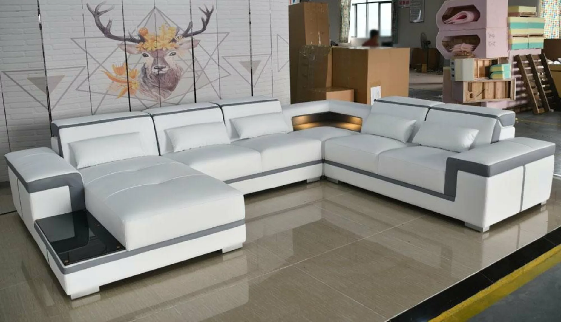 Xlmoebel Ecksofa Großes Ecksofa für das Wohnzimmer in luxuriöser Polsteraus günstig online kaufen