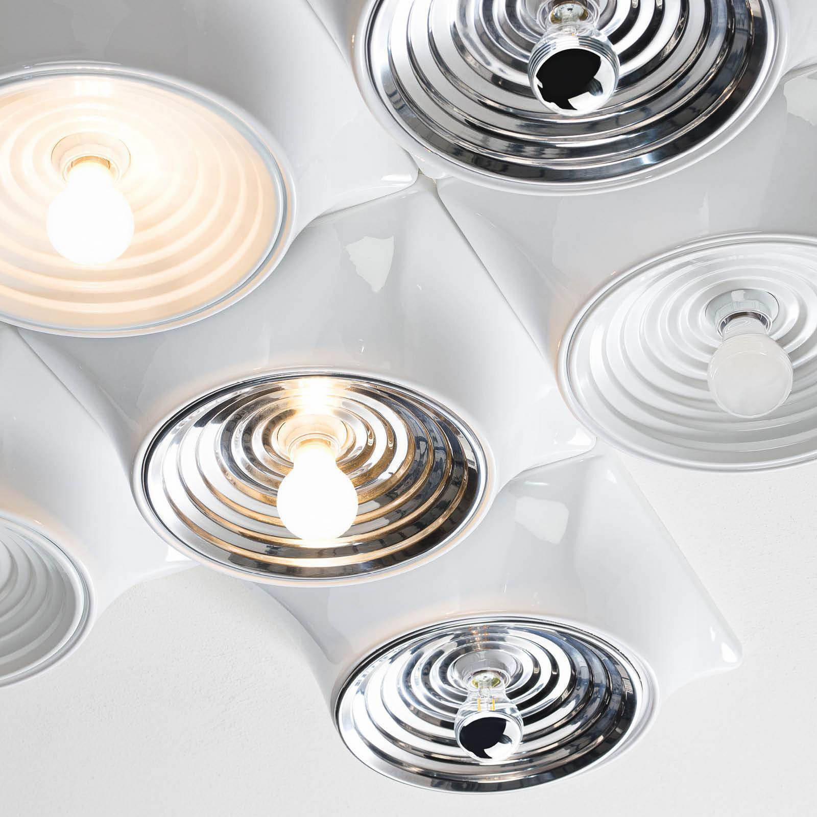 Stilnovo Deckenlampe Goletta, weiß glänzend/weiß, 36 cm günstig online kaufen