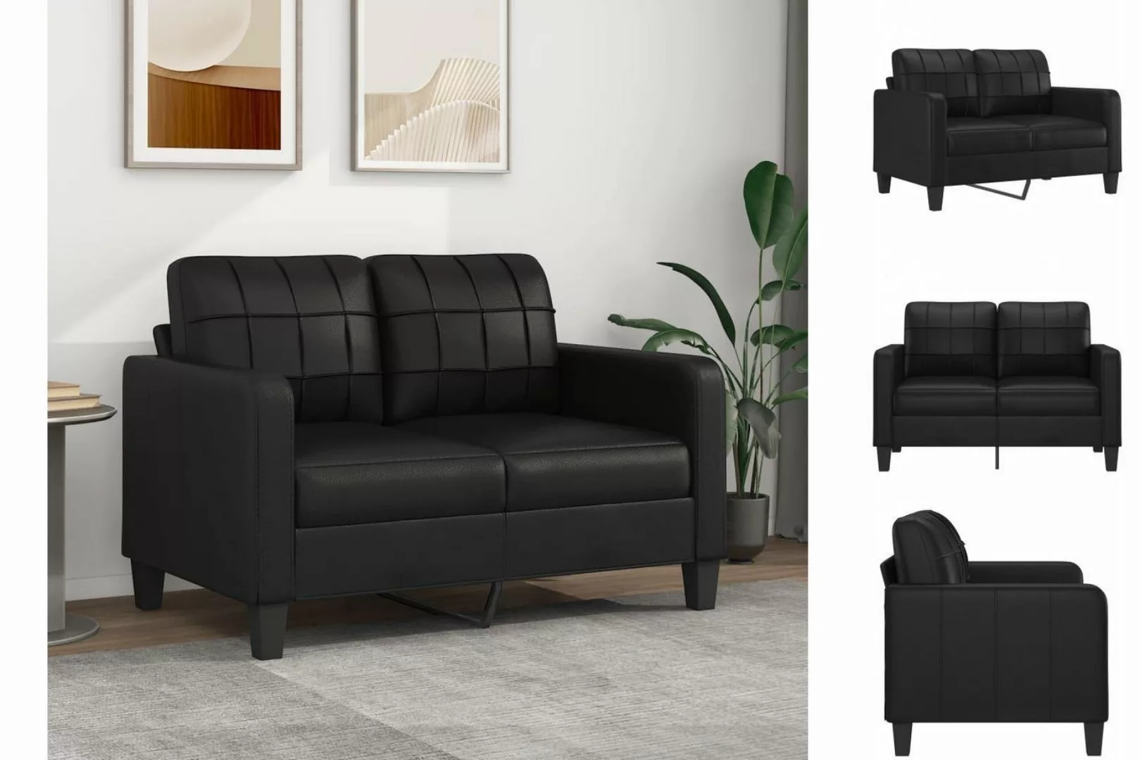 vidaXL Sofa 2-Sitzer-Sofa Couch Schwarz 120 cm Kunstleder günstig online kaufen