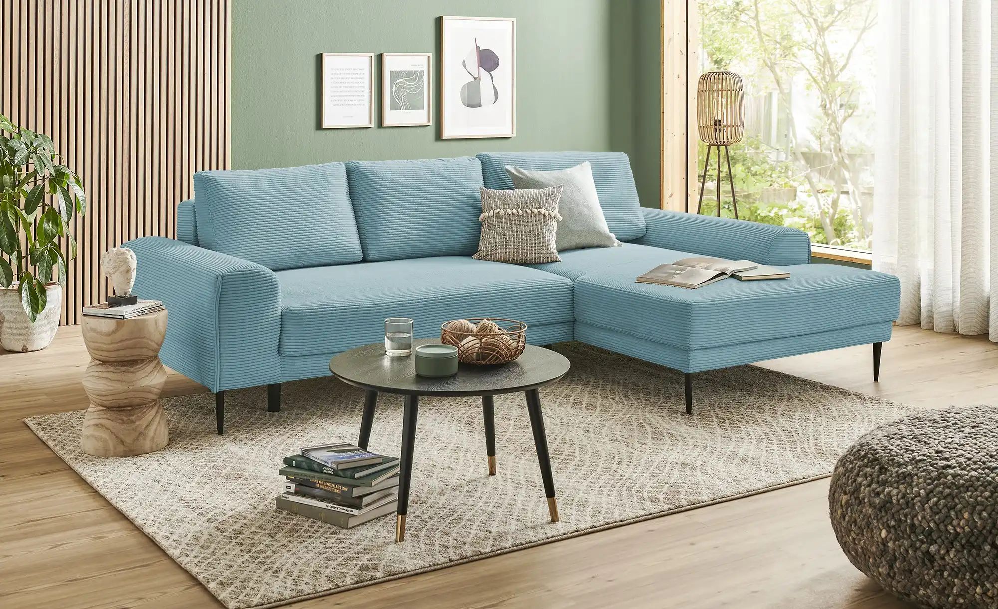 switch Ecksofa aus Cord Capitol ¦ türkis/petrol ¦ Maße (cm): B: 276 H: 89 T günstig online kaufen