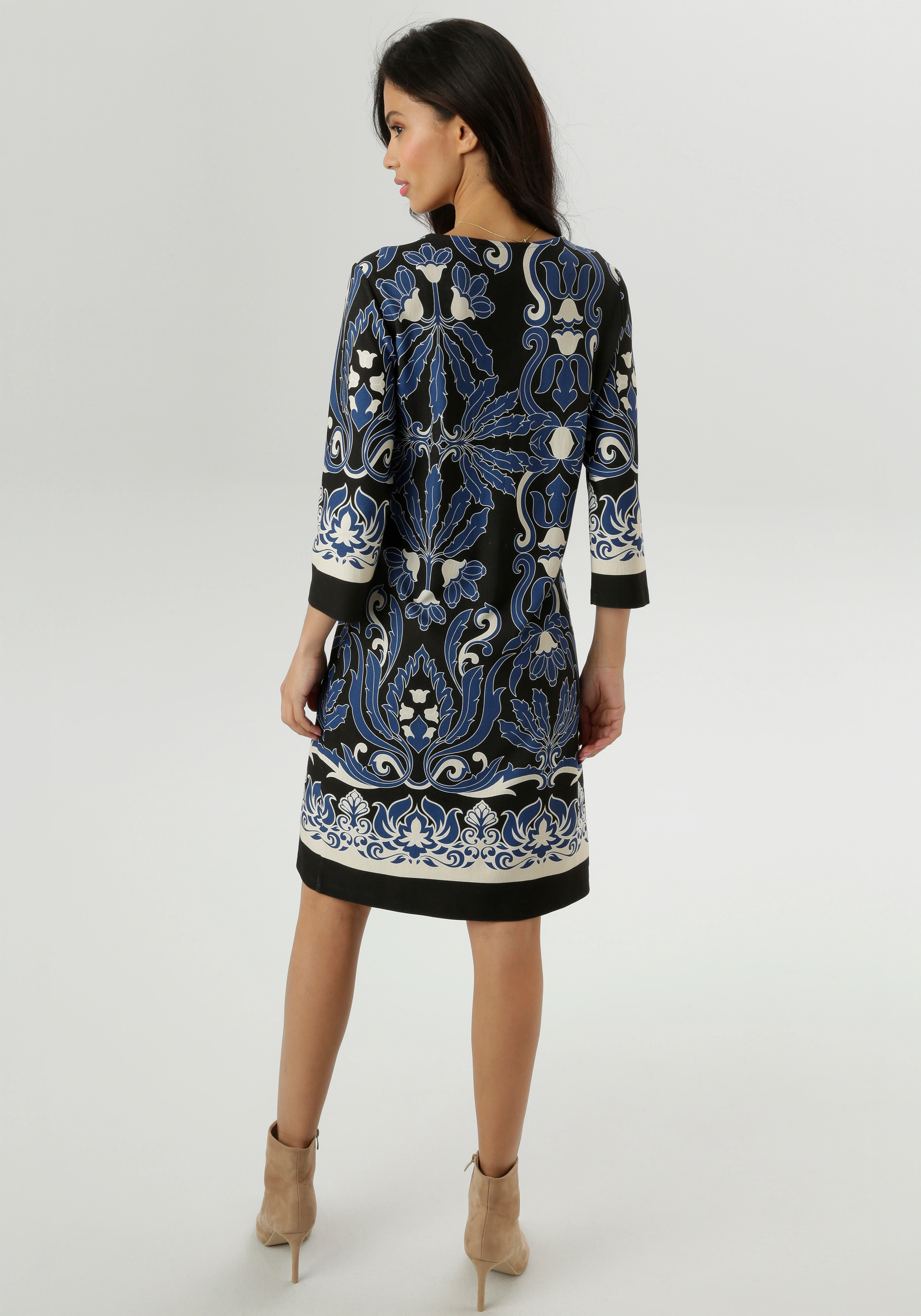 Aniston SELECTED Jerseykleid, mit Ornamenten- und Rankendruck Allover - NEU günstig online kaufen