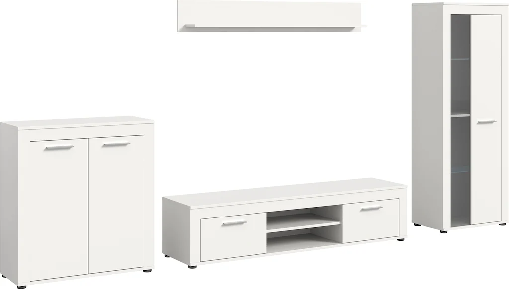 INOSIGN Wohnwand "Aosta, Breite 330cm, best. aus Highboard, Lowboard, Wandb günstig online kaufen