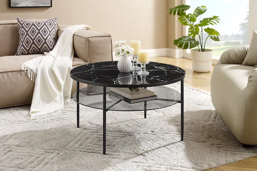 SalesFever Couchtisch, (1 St.), Tischplatte in Marmoroptik günstig online kaufen