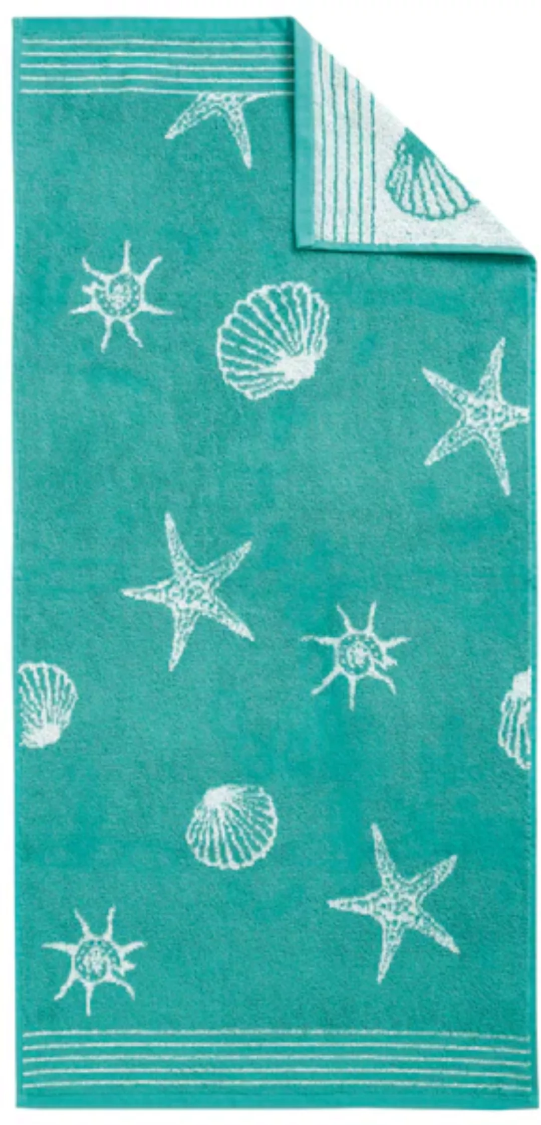 Dyckhoff Badetuch »Seashell«, (1 St., Badetuch 70 x 140 cm), mit Muschelmus günstig online kaufen