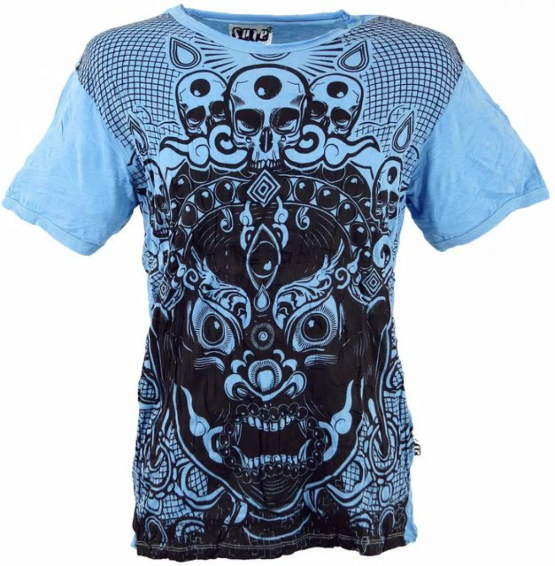 Guru-Shop T-Shirt Sure Herren T-Shirt Dämon - hellblau alternative Bekleidu günstig online kaufen