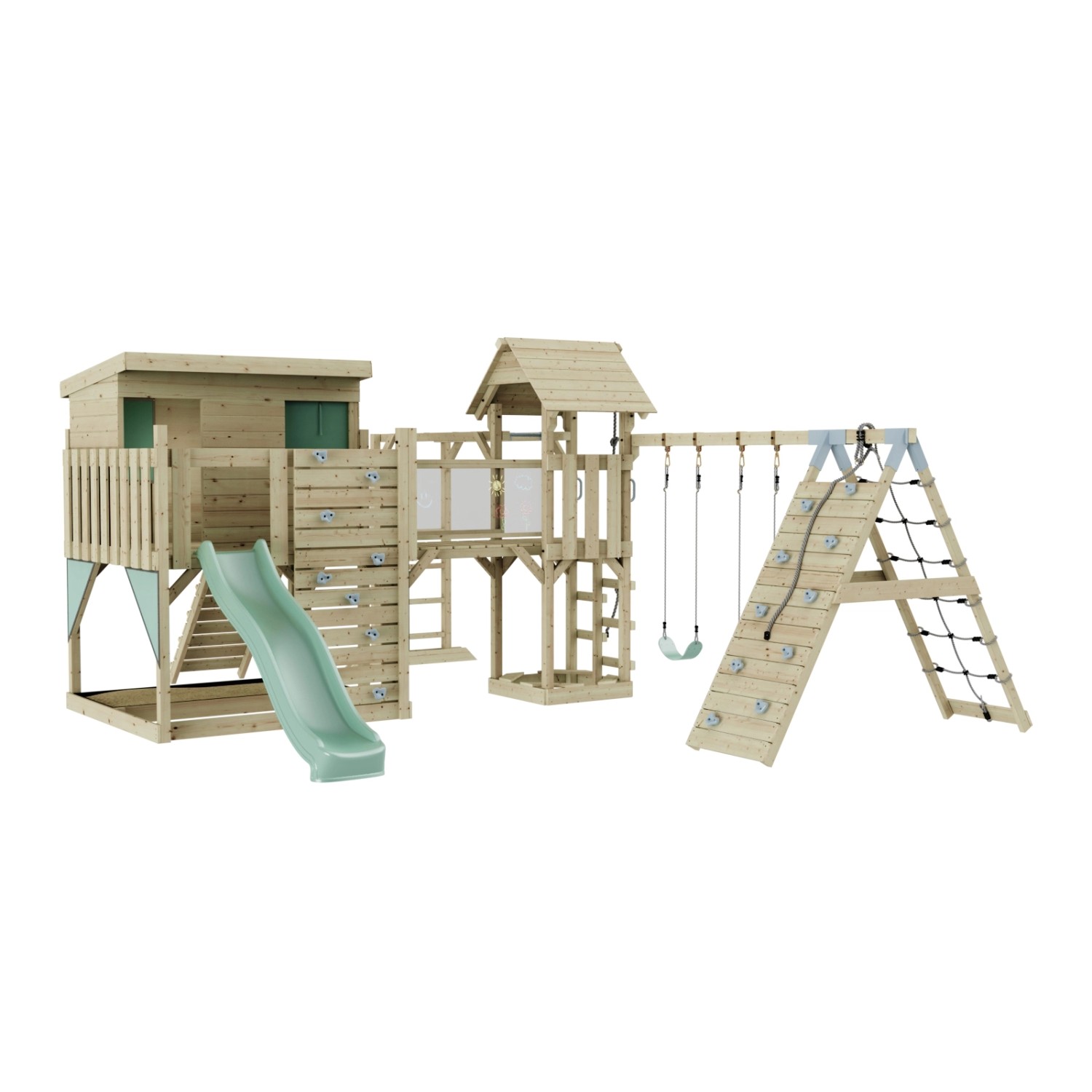 OutdoorToys Spielturm Malin mit Kinderschaukel Mintgrün günstig online kaufen