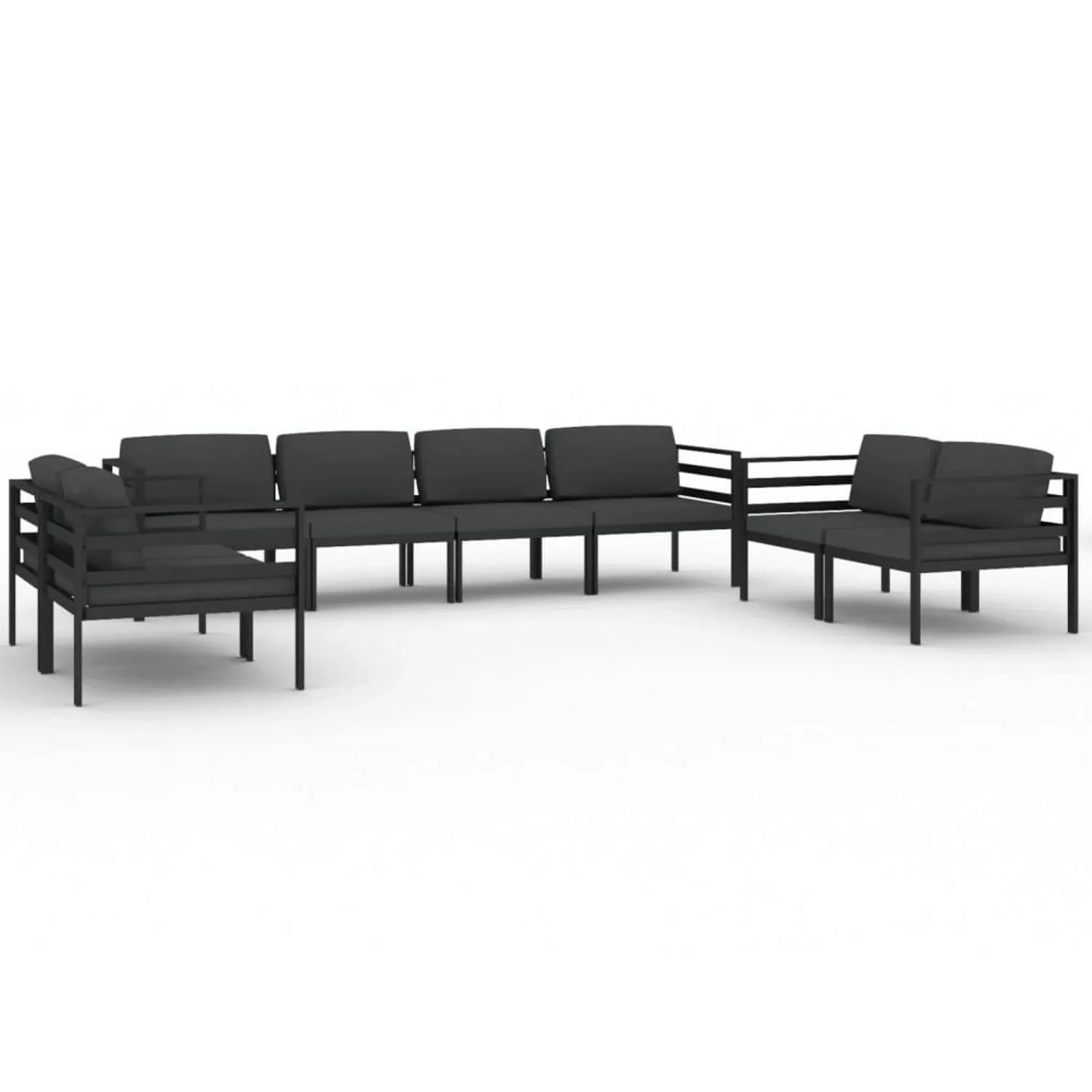 Vidaxl 8-tlg. Garten-lounge-set Mit Kissen Aluminium Anthrazit günstig online kaufen