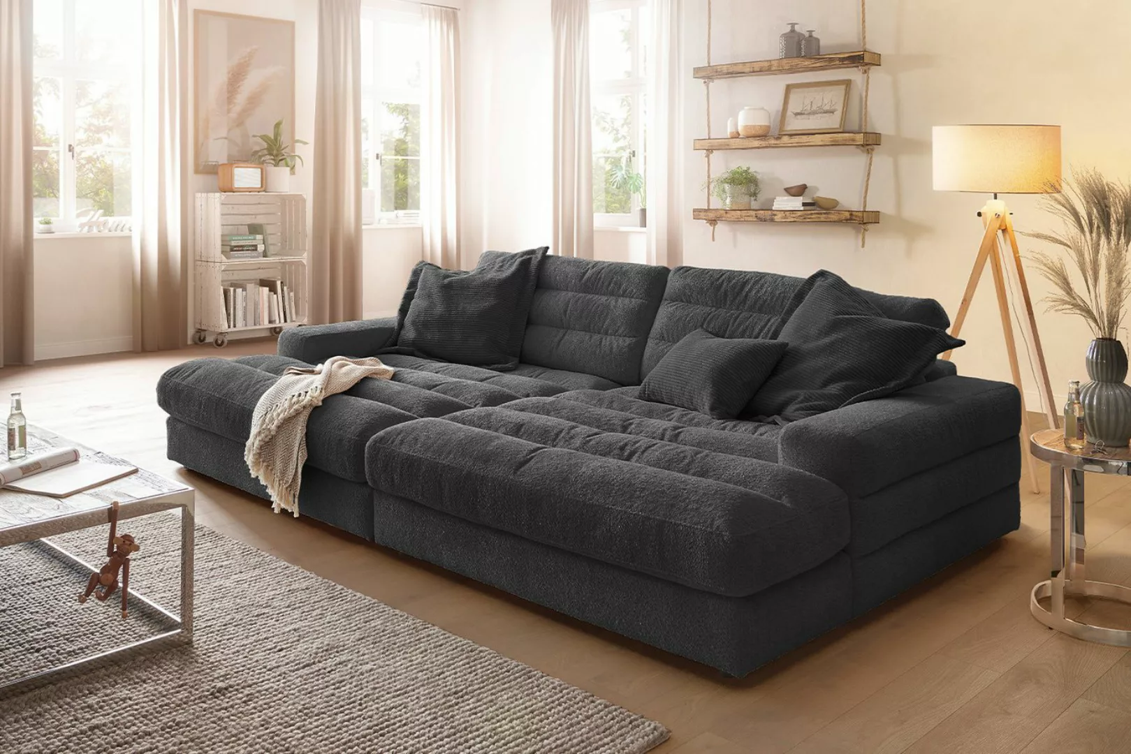 KAWOLA Big-Sofa LANA, Couch Stoff verschiedene Farben 296x178 cm günstig online kaufen