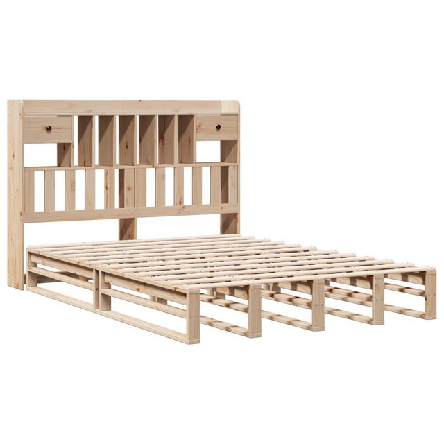 vidaXL Bett, Massivholzbett mit Regal ohne Matratze 140x200 cm Kiefernholz günstig online kaufen