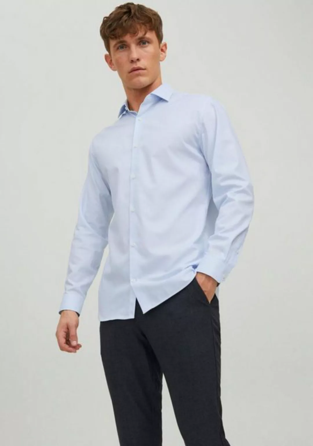 Jack & Jones  Hemdbluse Hemd PARKER Slimfit Langarmhemd mit Kent-Kragen günstig online kaufen