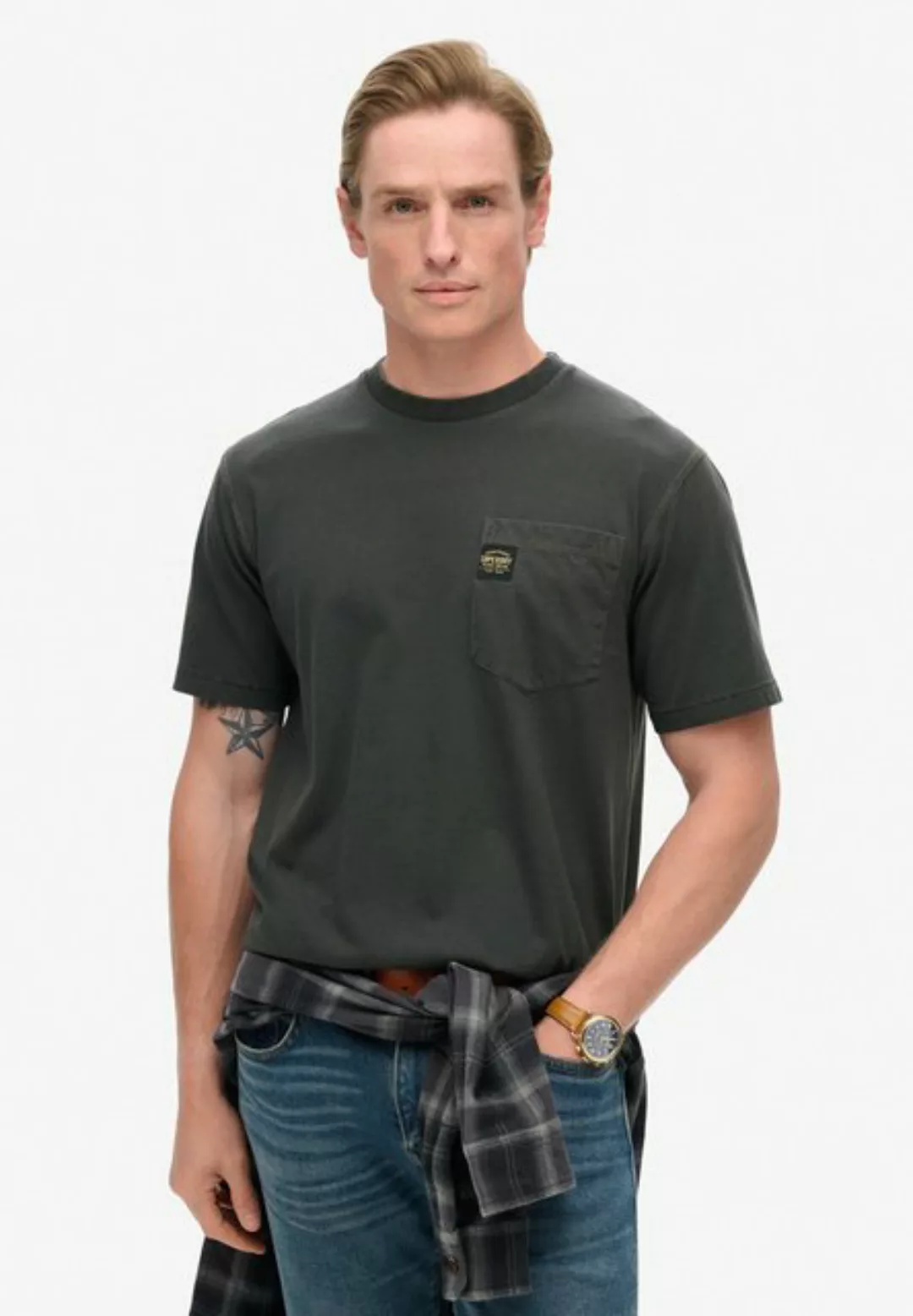 Superdry Rundhalsshirt CONTRAST STITCH POCKET T-SHIRT günstig online kaufen