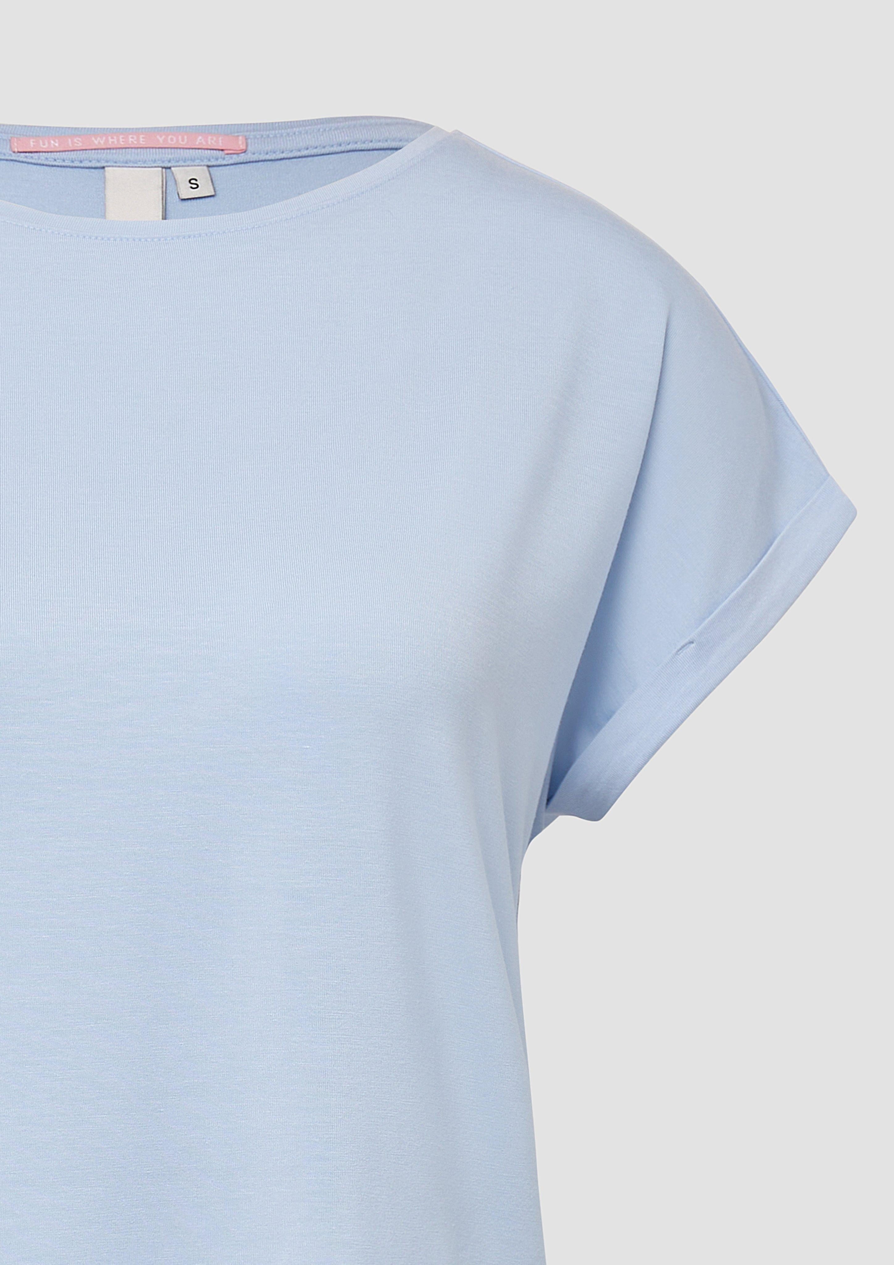 QS Kurzarmshirt Loose-Fit-Shirt im Lyocellmix günstig online kaufen