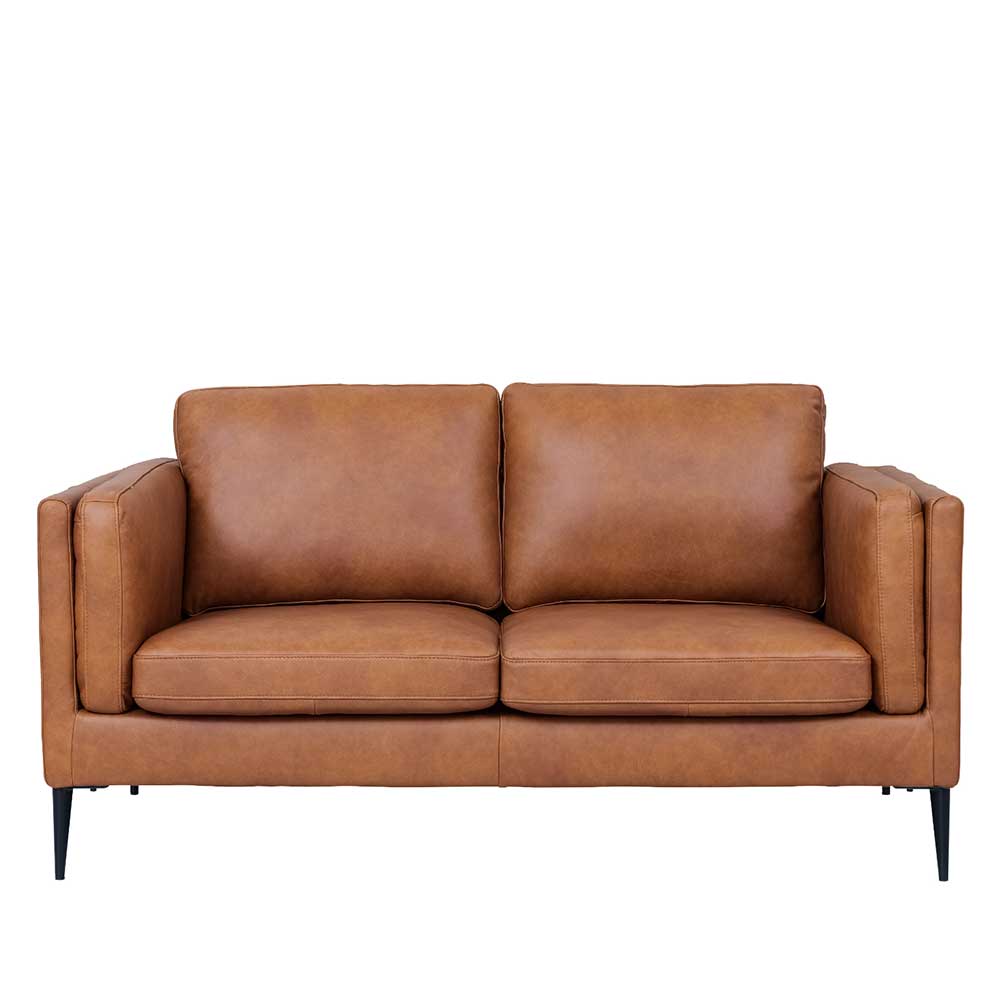 Couch Leder Sofa in Cognac Braun aus Echtleder günstig online kaufen