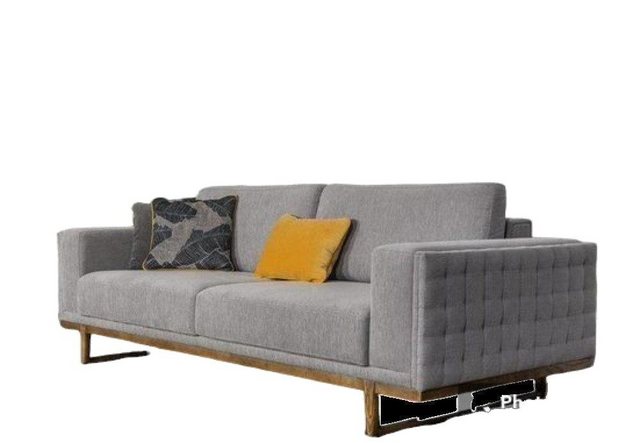 JVmoebel 3-Sitzer Dreisitzer Sofa 3 Sitzer Stoffsofa Sofas Modern Grau Stof günstig online kaufen