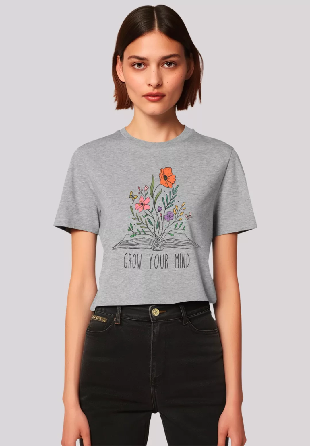 F4NT4STIC T-Shirt "Flower grow your mind book", Premium Qualität, Unisex Sc günstig online kaufen