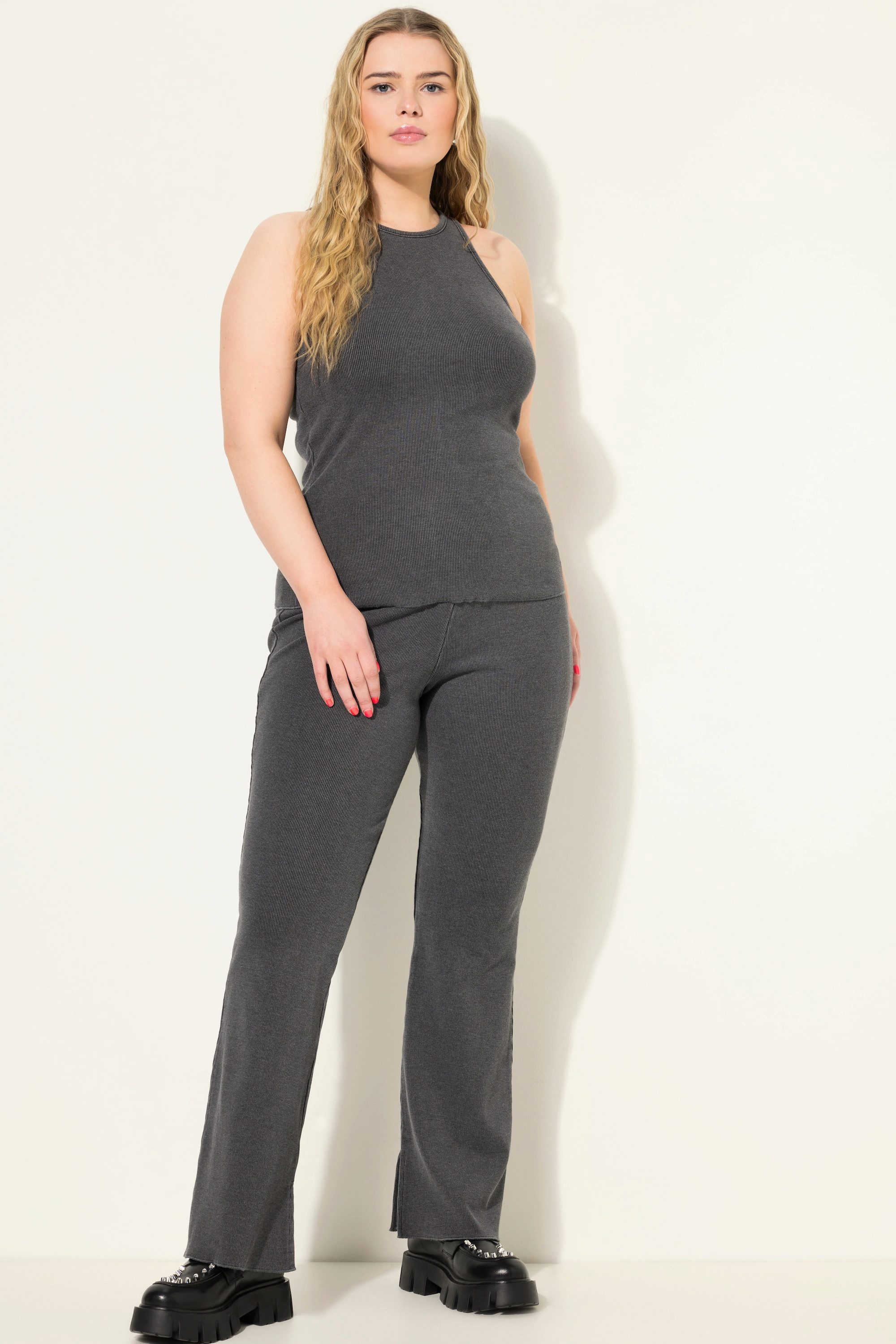 Studio Untold Schlupfhose Schlaghose Rippjersey Vintage günstig online kaufen
