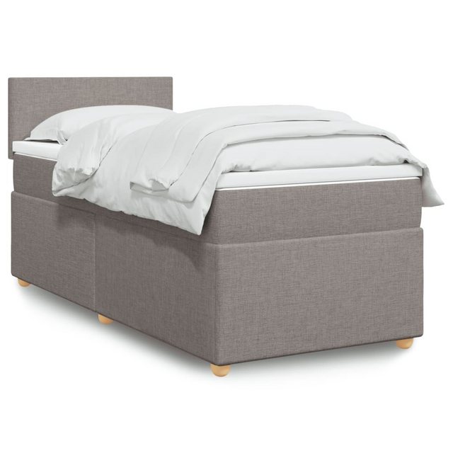 vidaXL Boxspringbett, Boxspringbett mit Matratze Taupe 100x200 cm Stoff günstig online kaufen