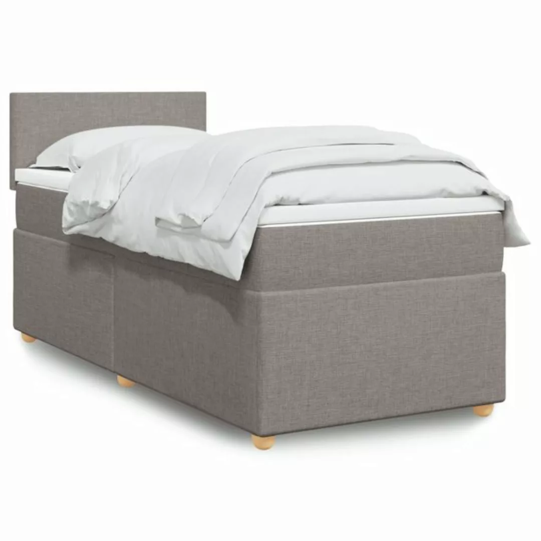 vidaXL Boxspringbett, Boxspringbett mit Matratze Taupe 90x190 cm Stoff günstig online kaufen