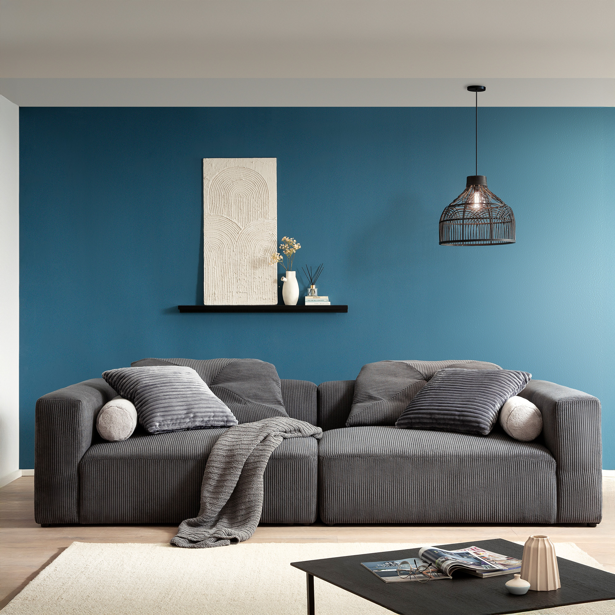 Bigsofa 800008, 2-Sitzer in Cord, mit Filzgleitern, 2er Couch, 304 x 135 x günstig online kaufen