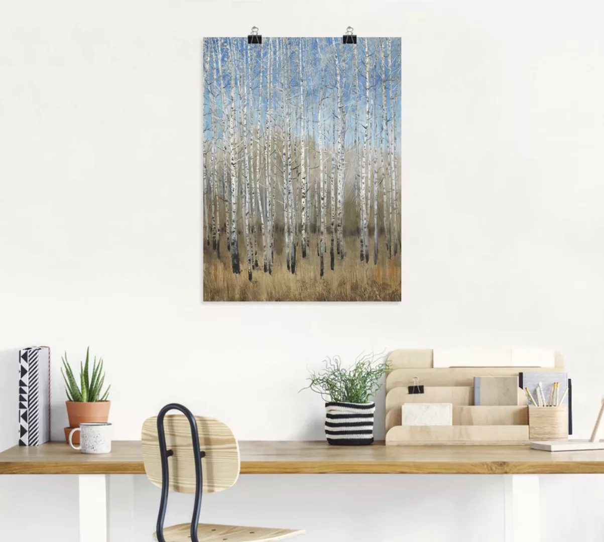 Artland Wandbild "Staubige blaue Birken II", Wald, (1 St.), als Leinwandbil günstig online kaufen