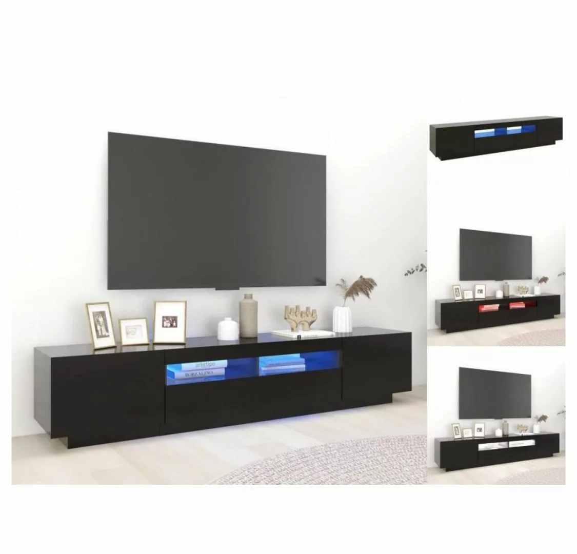 vidaXL TV-Schrank TV-Schrank mit LED-Leuchten Schwarz 200x35x40 cm Lowboard günstig online kaufen