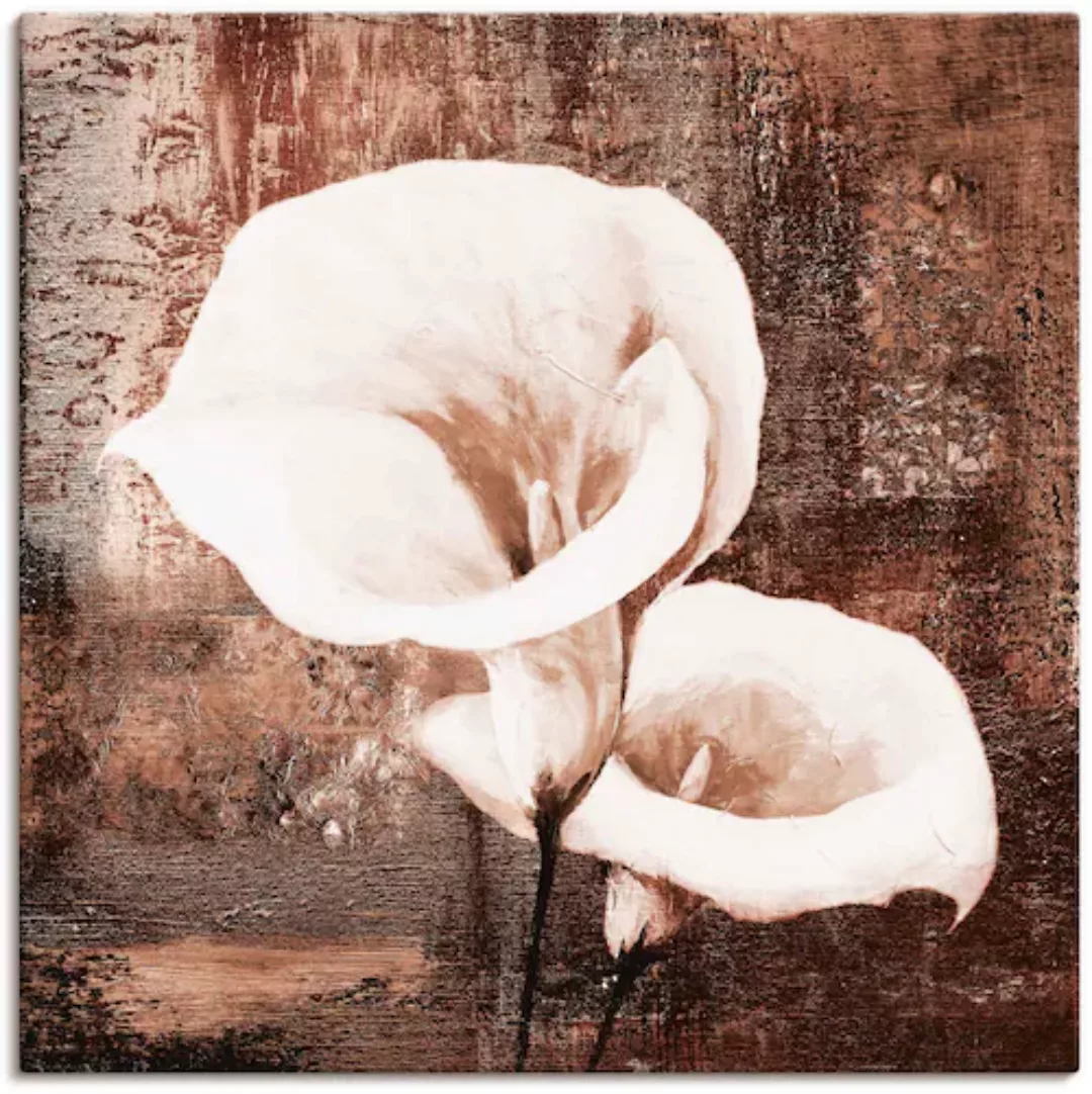 Artland Leinwandbild "Klassische Callas - braun", Blumen, (1 St.), auf Keil günstig online kaufen