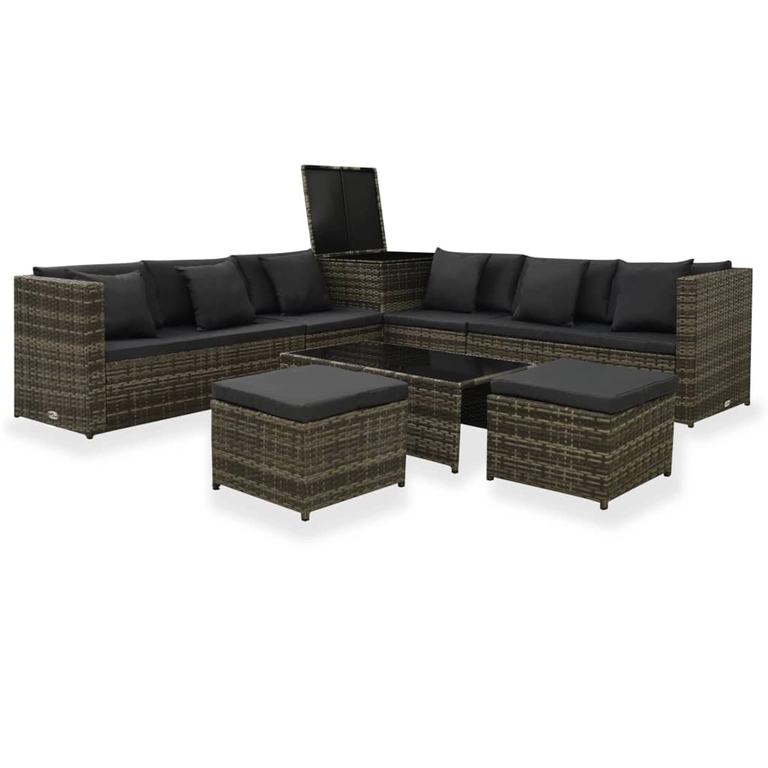 vidaXL 8-tlg Garten-Lounge-Set mit Kissen Poly Rattan Grau Modell 56 günstig online kaufen