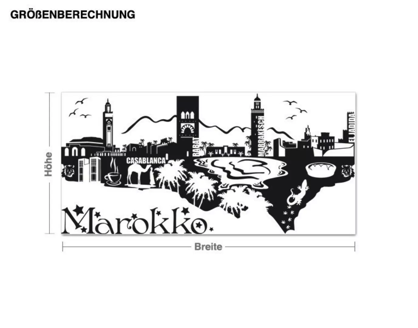 Wandtattoo Architektur & Skyline Detailierte Marokko Skyline günstig online kaufen