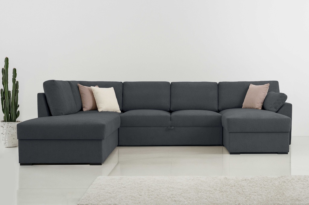 Home affaire Wohnlandschaft "Citry", Breite 309 cm, Chenille, Bettfunktion, günstig online kaufen