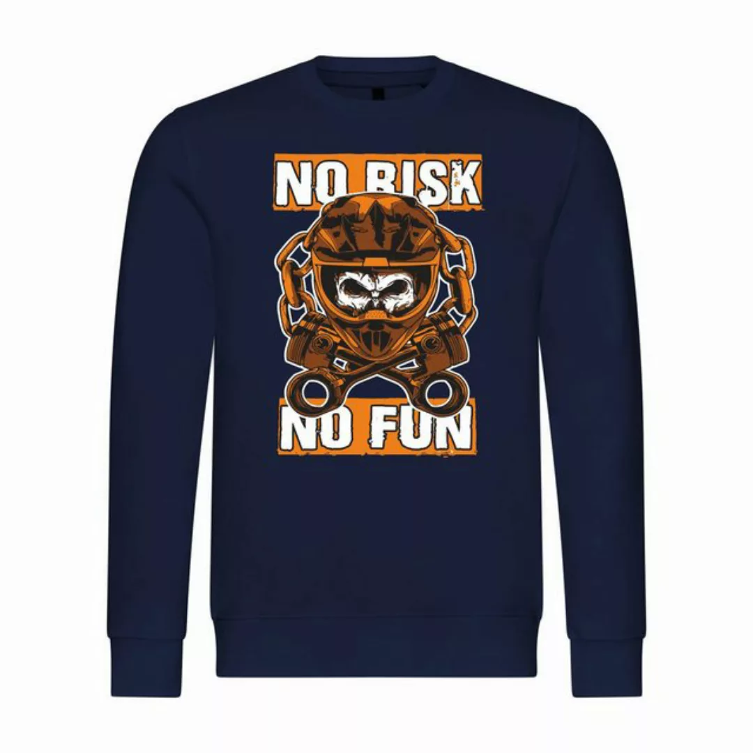 deinshirt Rundhalspullover Herren Pullover No risk no fun Mit Print Motiv, günstig online kaufen