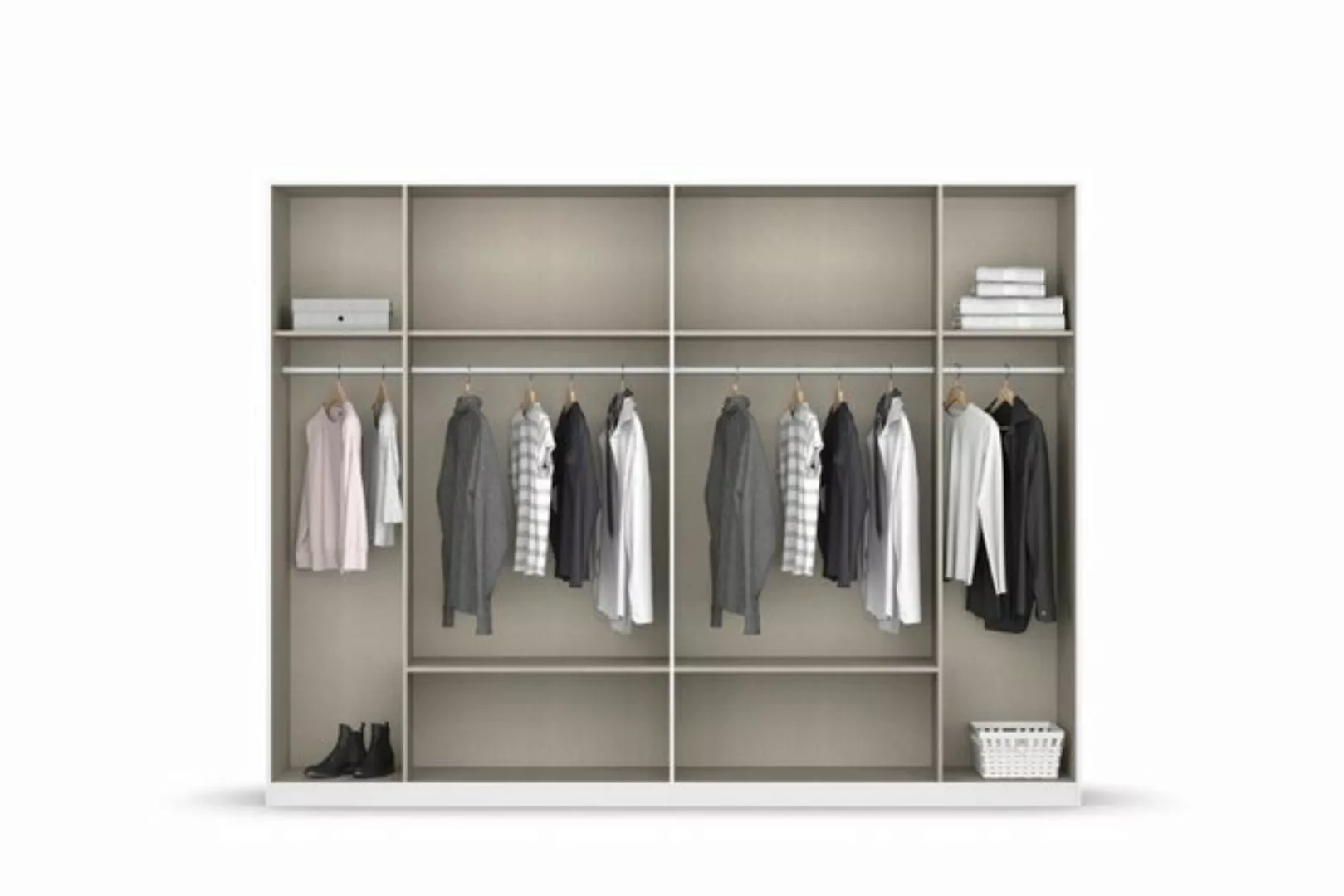 freiraum Drehtürenschrank Davoa in grau metallic / Eiche Artisan - 271x210x günstig online kaufen