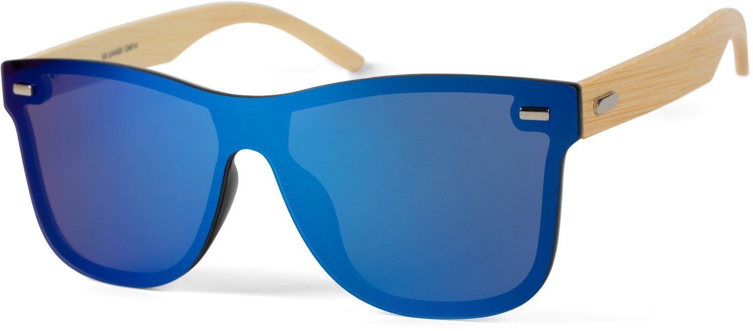 styleBREAKER Sonnenbrille Monoglas Nerd Sonnenbrille Bambus günstig online kaufen