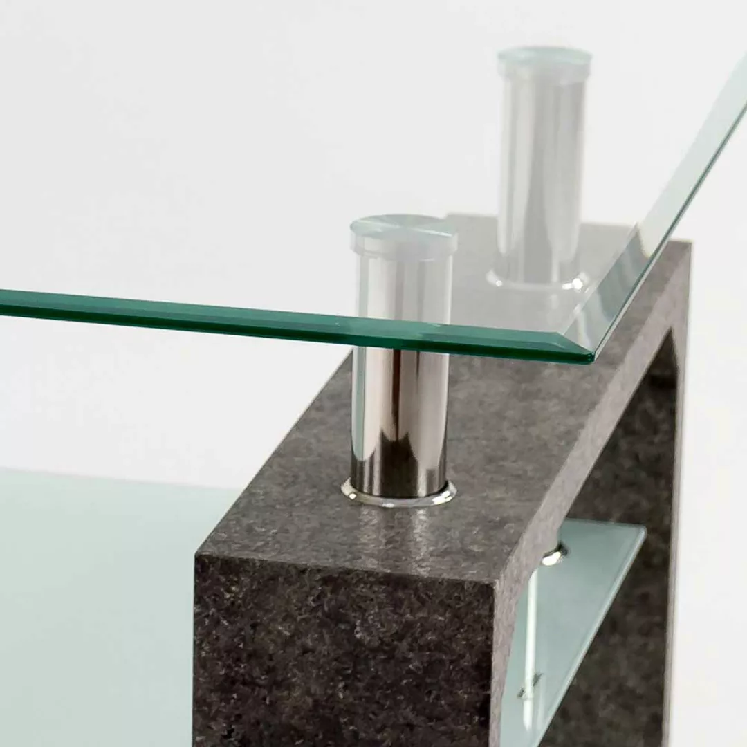 Wohnzimmertisch mit Glasplatte in modernem Design 100 cm breit günstig online kaufen