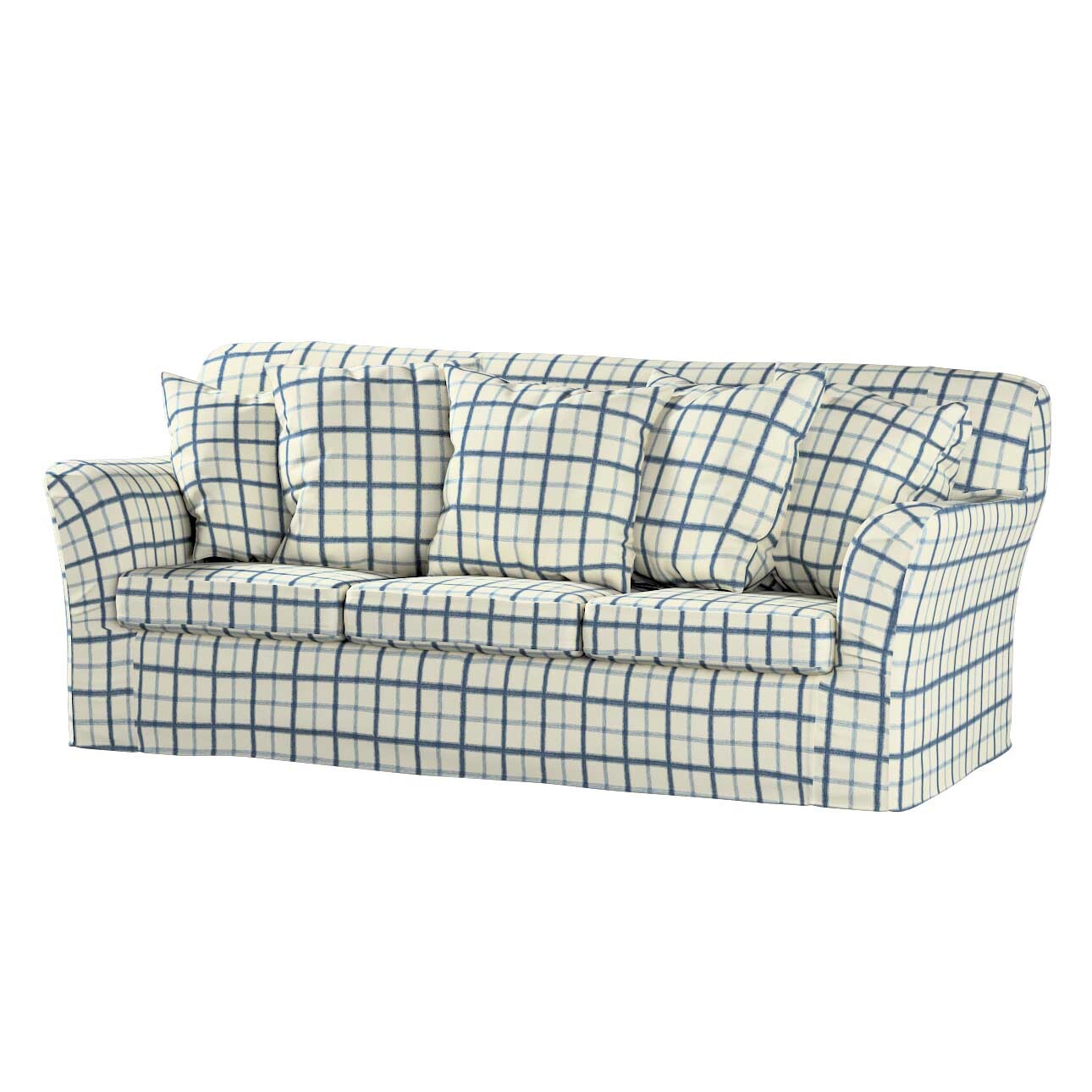 Bezug für Tomelilla 3-Sitzer Sofa nicht ausklappbar, blau-creme, Sofahusse, günstig online kaufen
