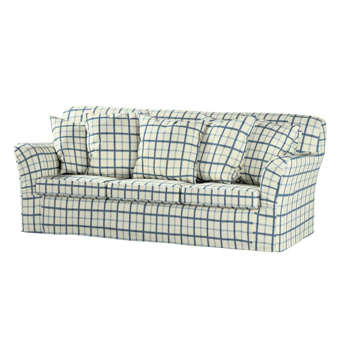 Bezug für Tomelilla 3-Sitzer Sofa nicht ausklappbar, blau-creme, Sofahusse, günstig online kaufen