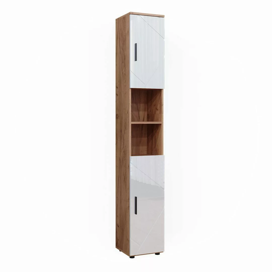 Vicco Hochschrank Irma, Eiche/Weiß Hochglanz, 30 günstig online kaufen