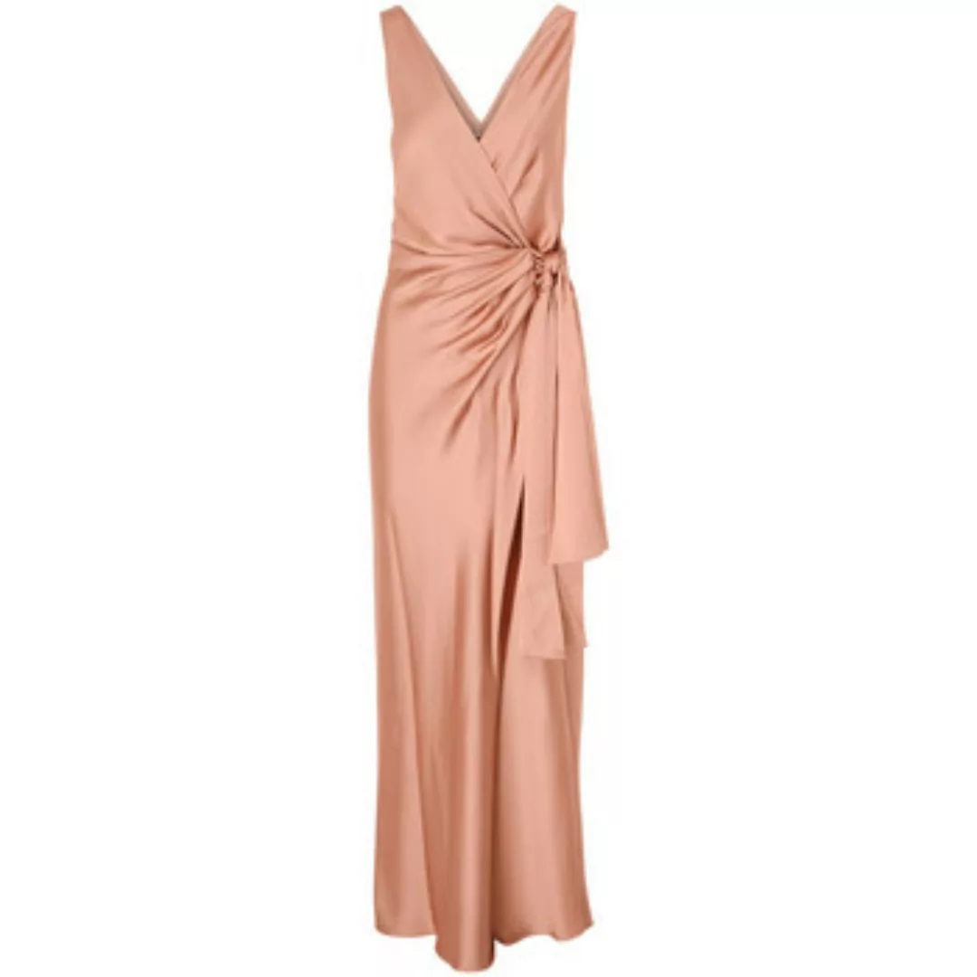 Pinko  Kleider Langes Kleid aus lachsrosa Satin günstig online kaufen