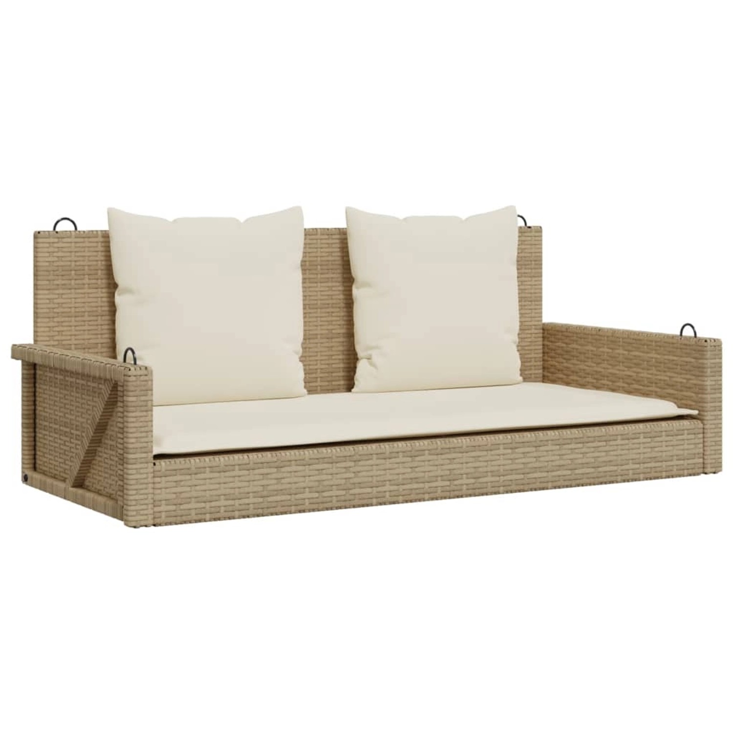 furnicato Hängebank mit Kissen Beige 119x56x48 cm Poly Rattan günstig online kaufen