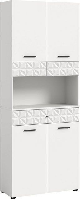 xonox.home Hochschrank mit Rillenoptik Weiß B/H/T: 70x187x34 cm günstig online kaufen