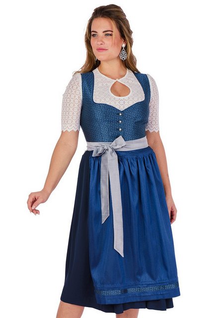 Spieth & Wensky Dirndl Midi Dirndl 2tlg. - ANTONIA - jeans/navy/marine günstig online kaufen