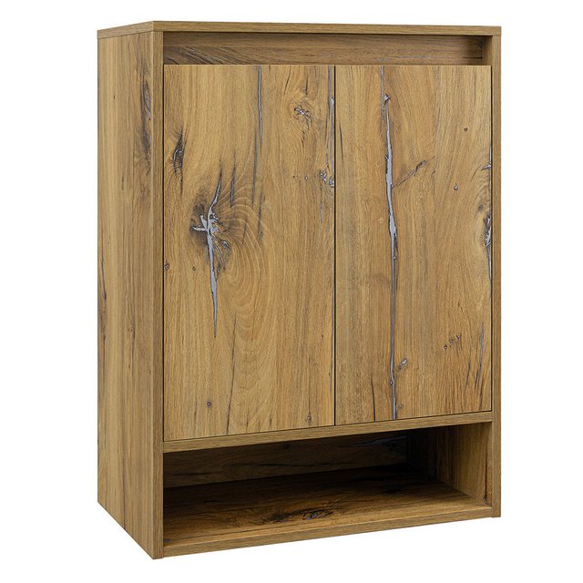 Lomadox Hängeschrank MILAZZO-147 Eiche Badezimmerschrank Badschrank 60,2x82 günstig online kaufen