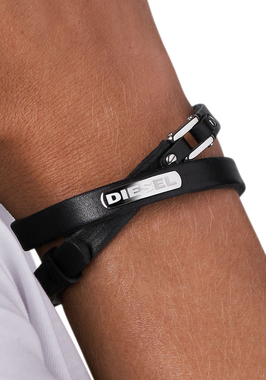 Diesel Armband Schmuck Edelstahl Lederarmband Wickelarmband günstig online kaufen