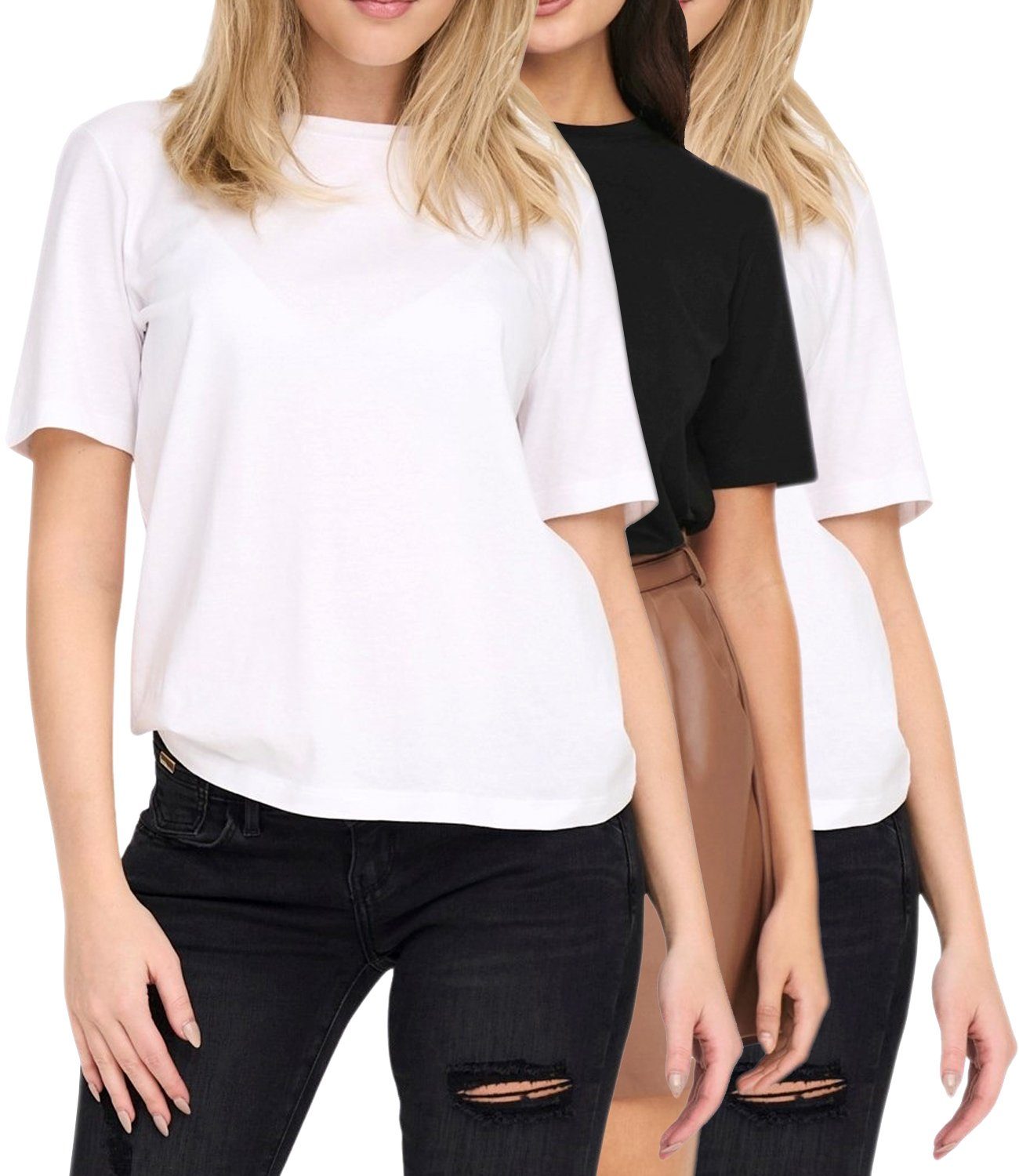 ONLY T-Shirt (2er-Pack) Basic Shirt im günstig online kaufen