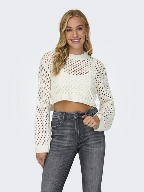 ONLY Shirttop Top Rundhals Langarm tiefe Schultern ONLSMILLA SHORT PULLOVER günstig online kaufen