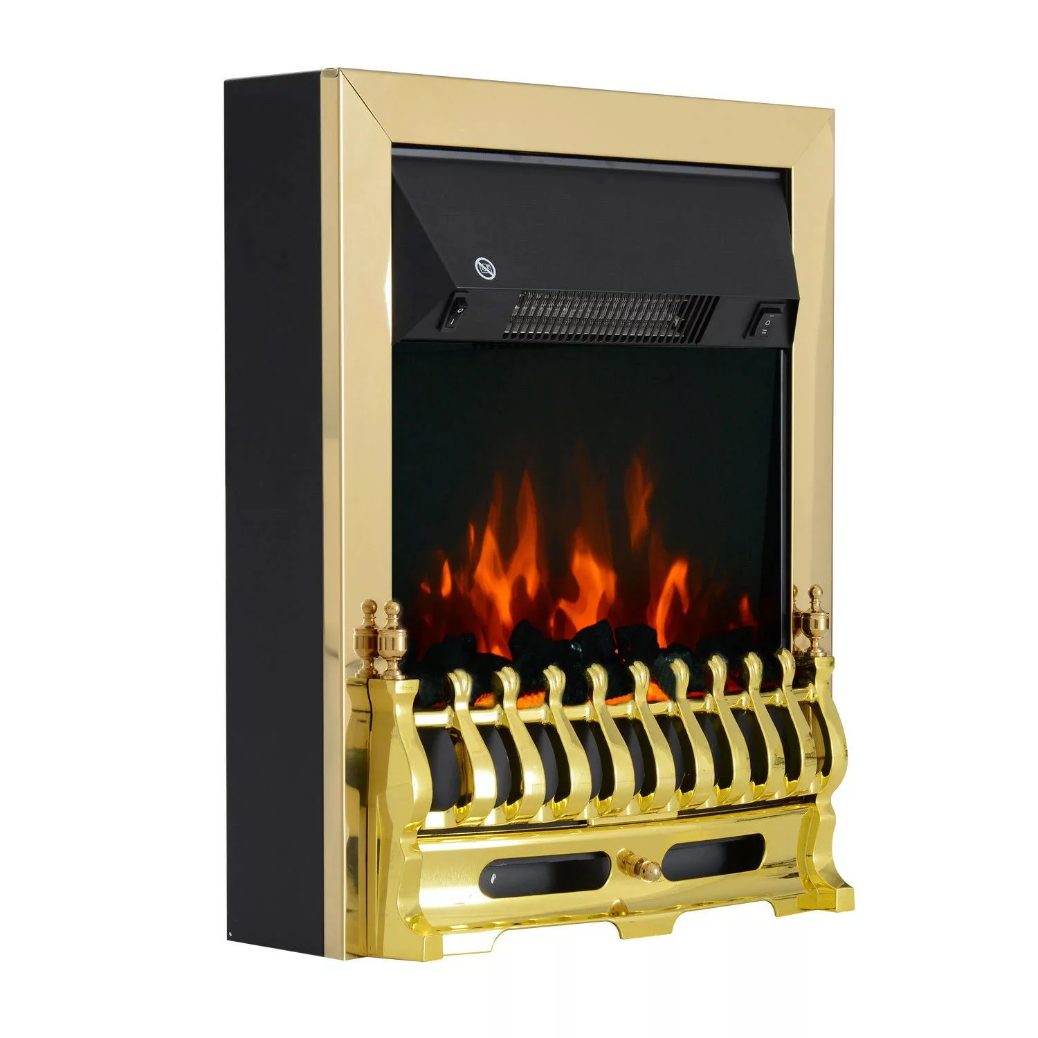 HOMCOM Elektrischer-Kamin 820-043 gold schwarz Metall Kunststoff B/H/T: ca. günstig online kaufen