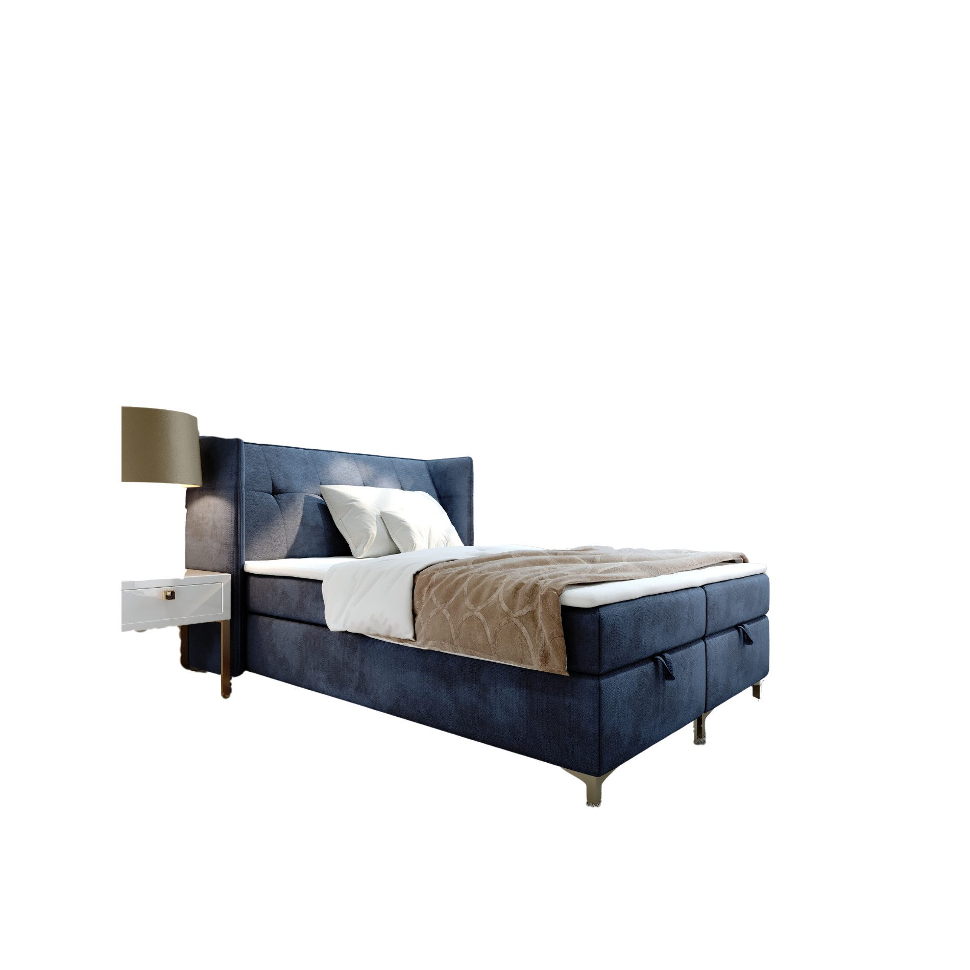 AN-MOEBEL4U Boxspringbett LOTOS in Samtstoff inkl. günstig online kaufen