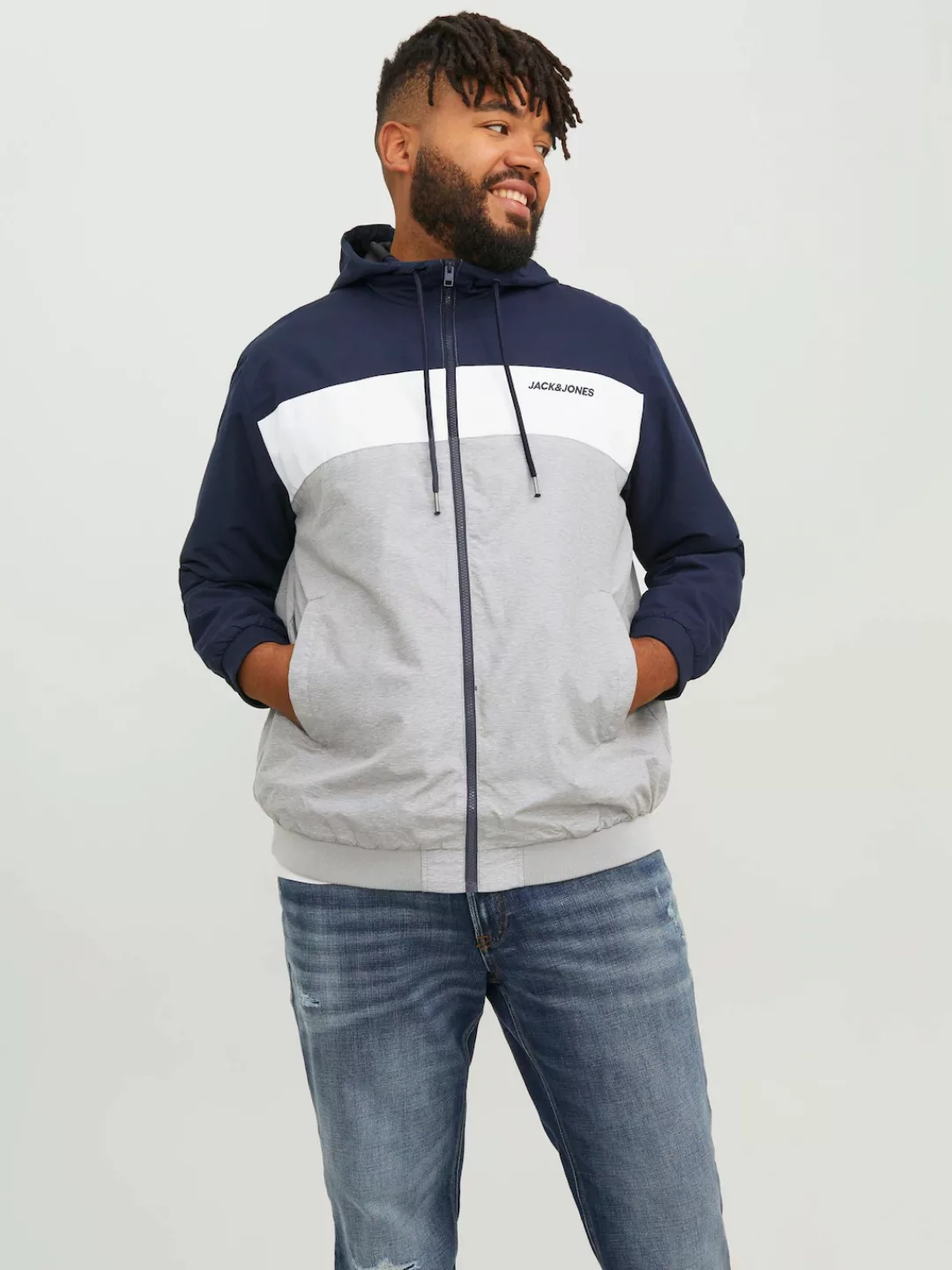 Jack & Jones PlusSize Bomberjacke JJERUSH HOOD BOMBER NOOS PLS mit Logo Sch günstig online kaufen